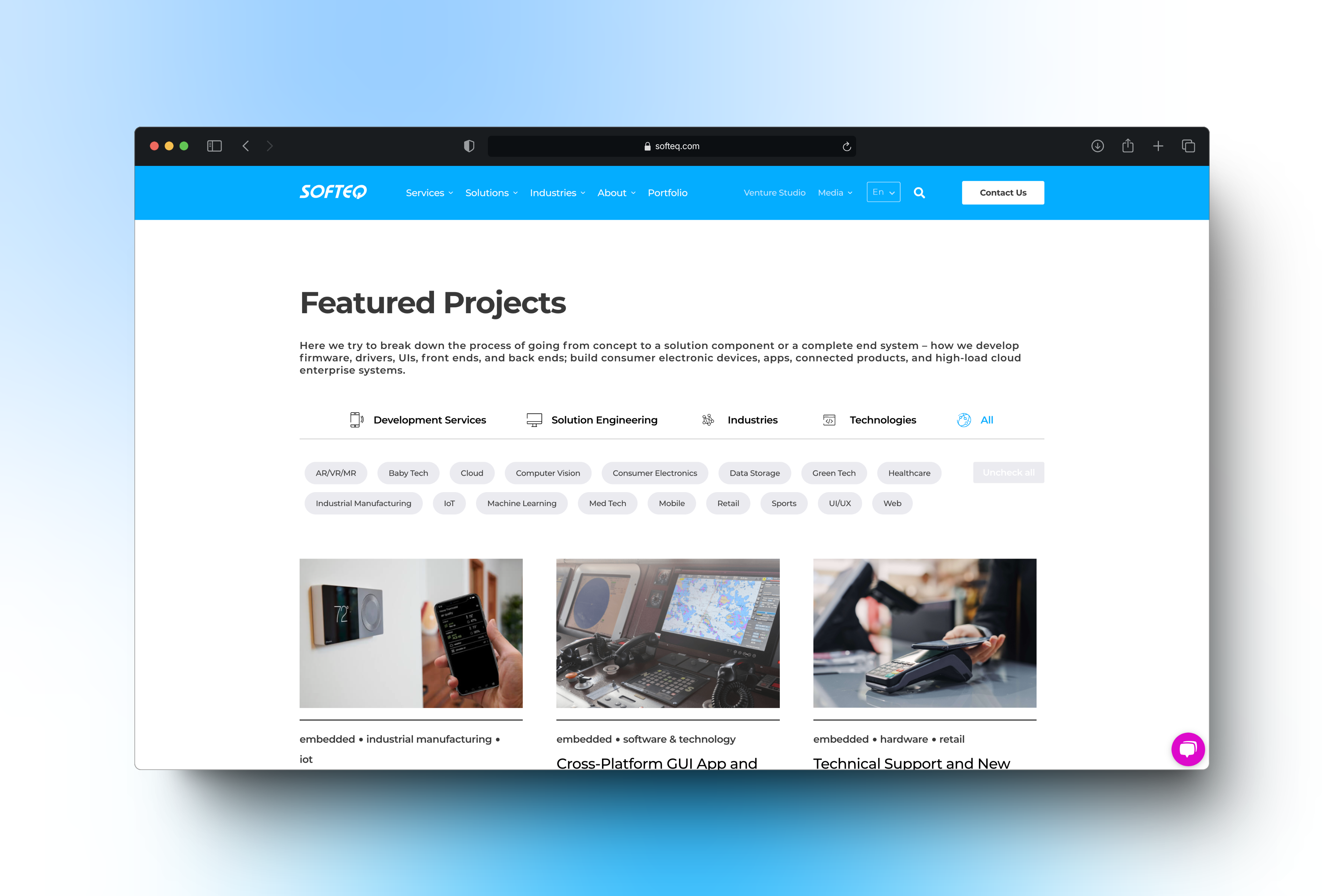 Softeq.com – Projects List HubSpot Template Development